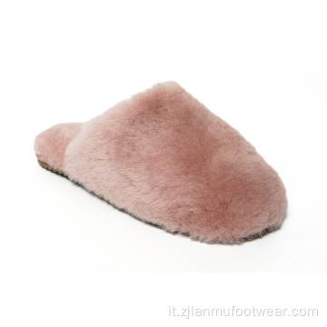 Pantofole di shearling con pantofole di punta